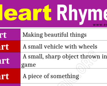 Heart Rhyme Words (Words that Rhyme with Heart)