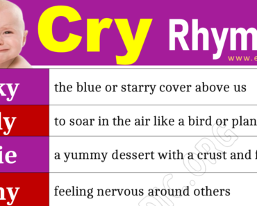 Words that Rhyme with Cry (Cry Rhyme Words)