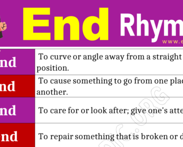 Words that Rhyme with End (End Rhyme Words)