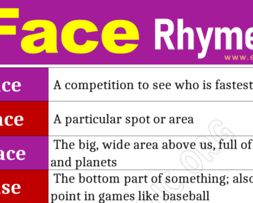 Words that Rhyme with Face (Face Rhyme Words)