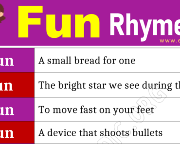 Words that Rhyme with Fun (Fun Rhyme Words)