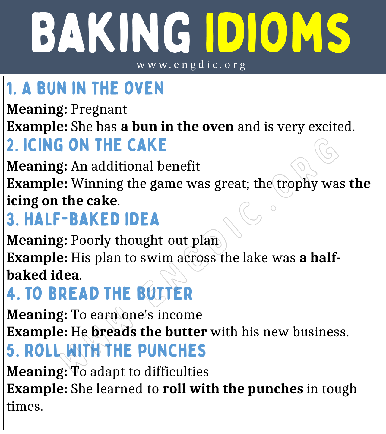 Baking Idioms