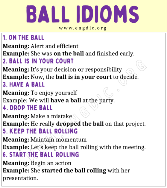 Ball Idioms (With Meaning and Examples) - EngDic