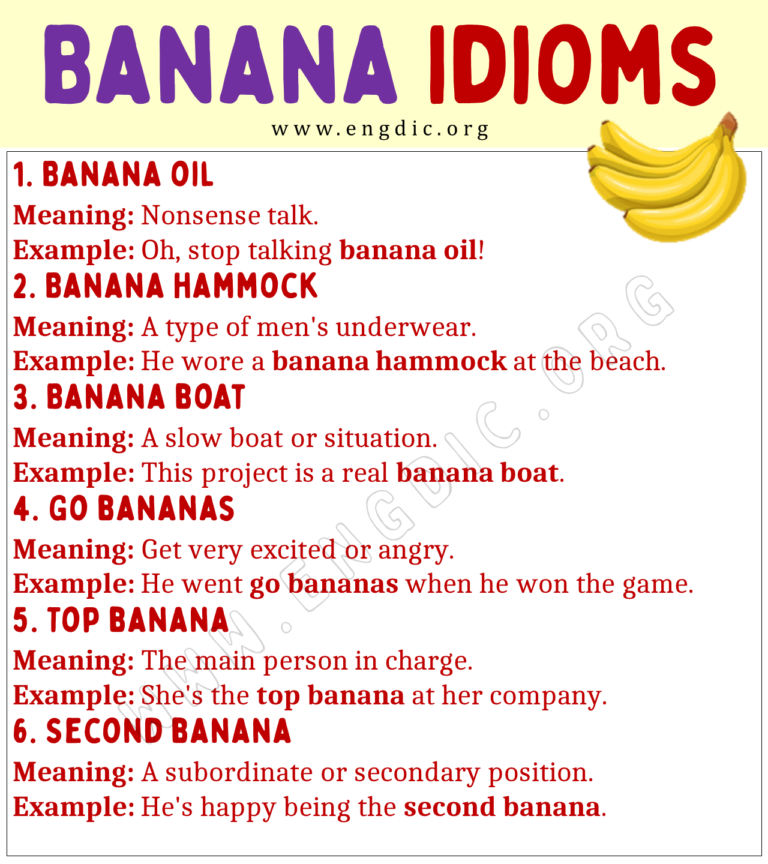 Banana Idioms (with Meaning And Examples) - Engdic