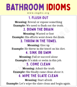Bathroom Idioms (With Meaning and Examples) - EngDic