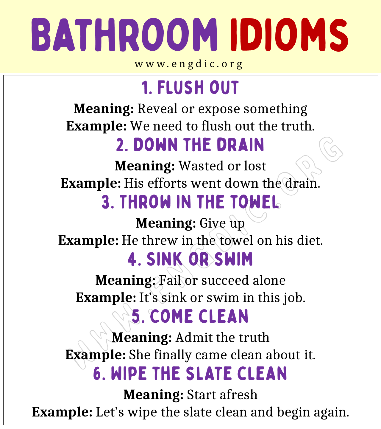 Bathroom Idioms
