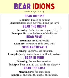 Bear Idioms (With Meaning and Examples) - EngDic