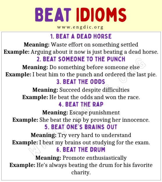 Beat Idioms (With Meaning and Examples) - EngDic