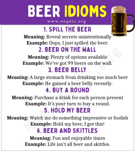 Beer Idioms With Meaning And Examples Engdic