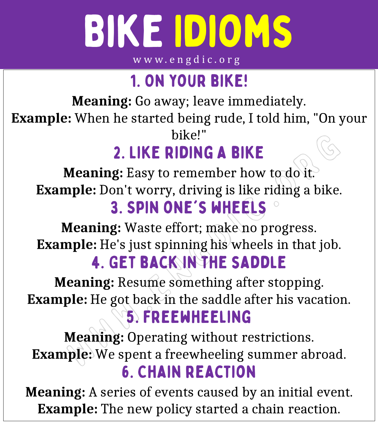 Bike Idioms