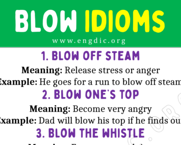 Blow Idioms (With Meaning and Examples)