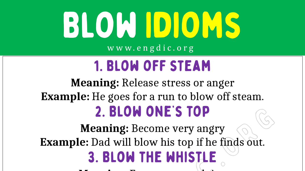 Blow Idioms (With Meaning and Examples) - EngDic