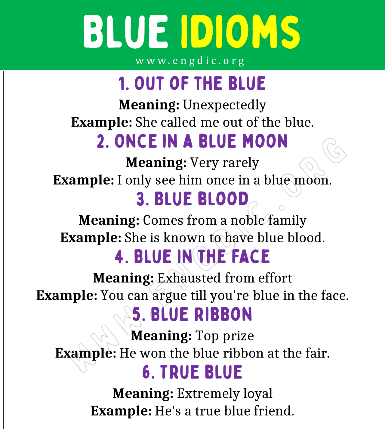 Blue Idioms