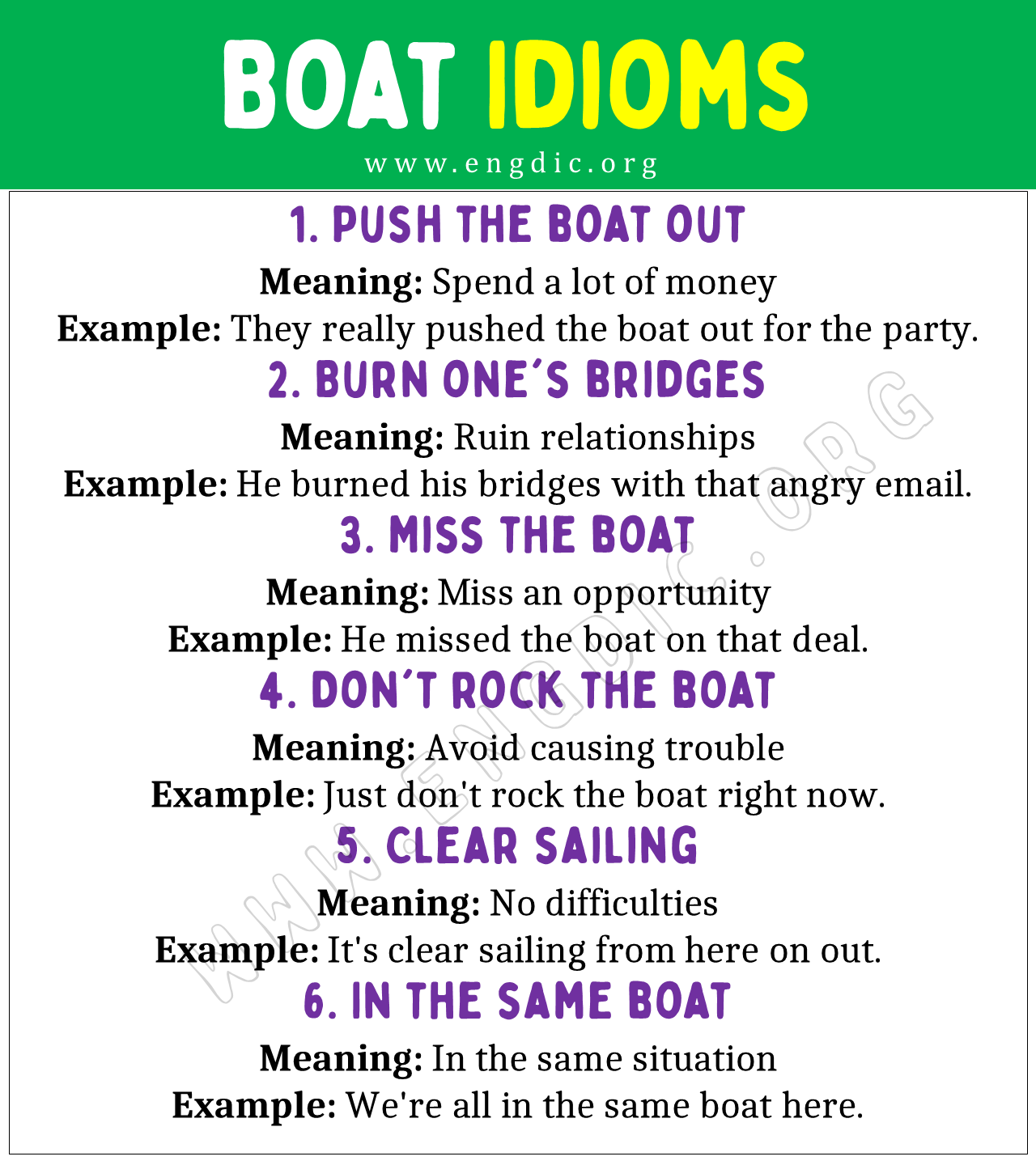Boat Idioms