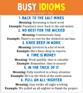 Busy Idioms (With Meaning and Examples) - EngDic