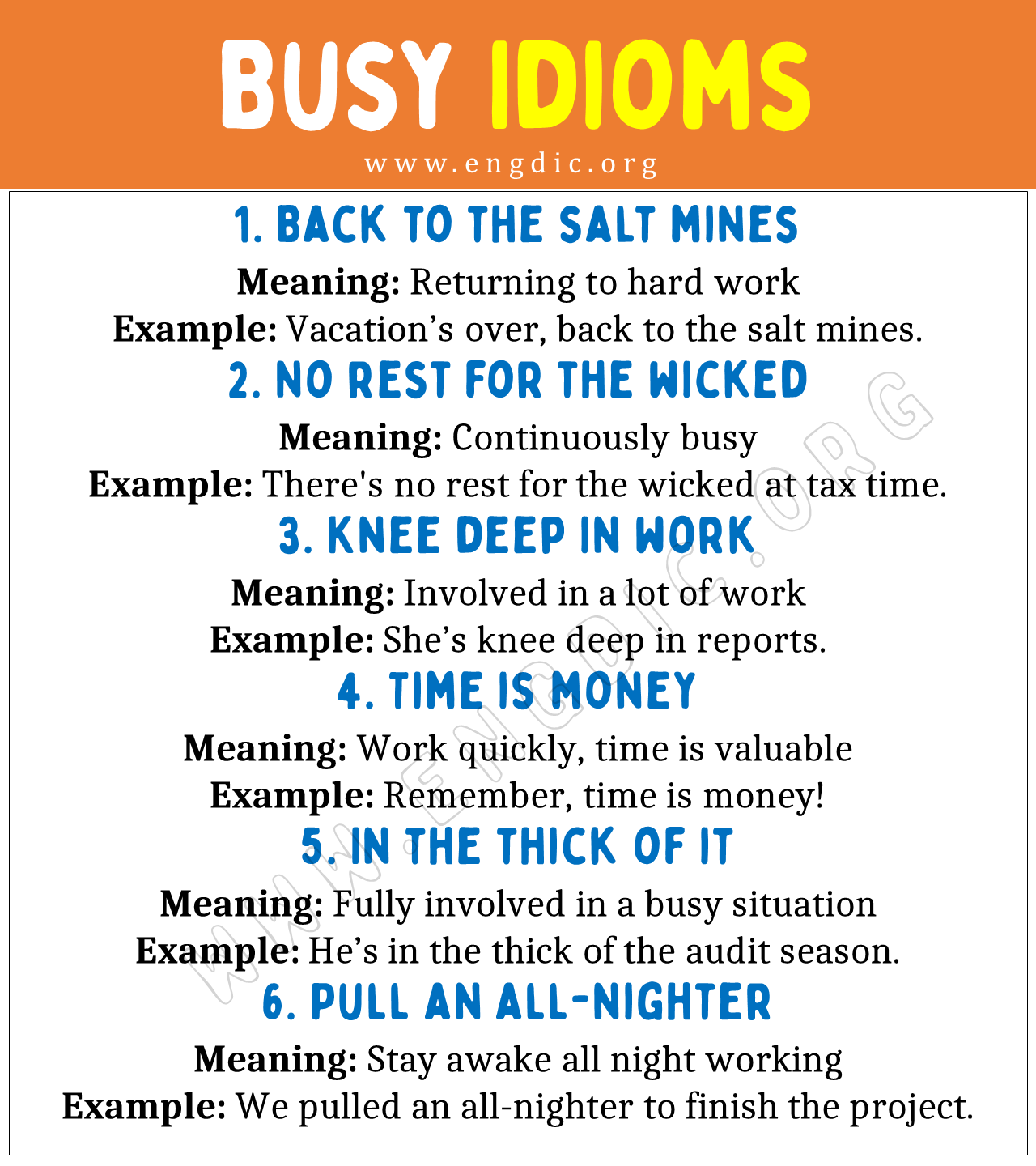 Busy Idioms