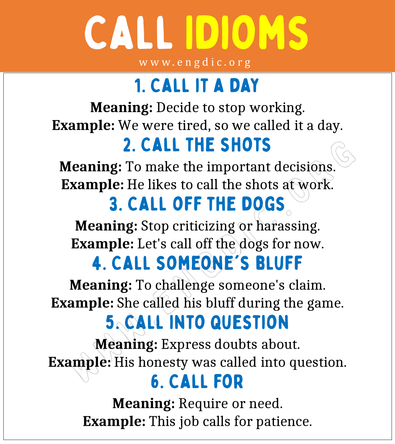 Call Idioms