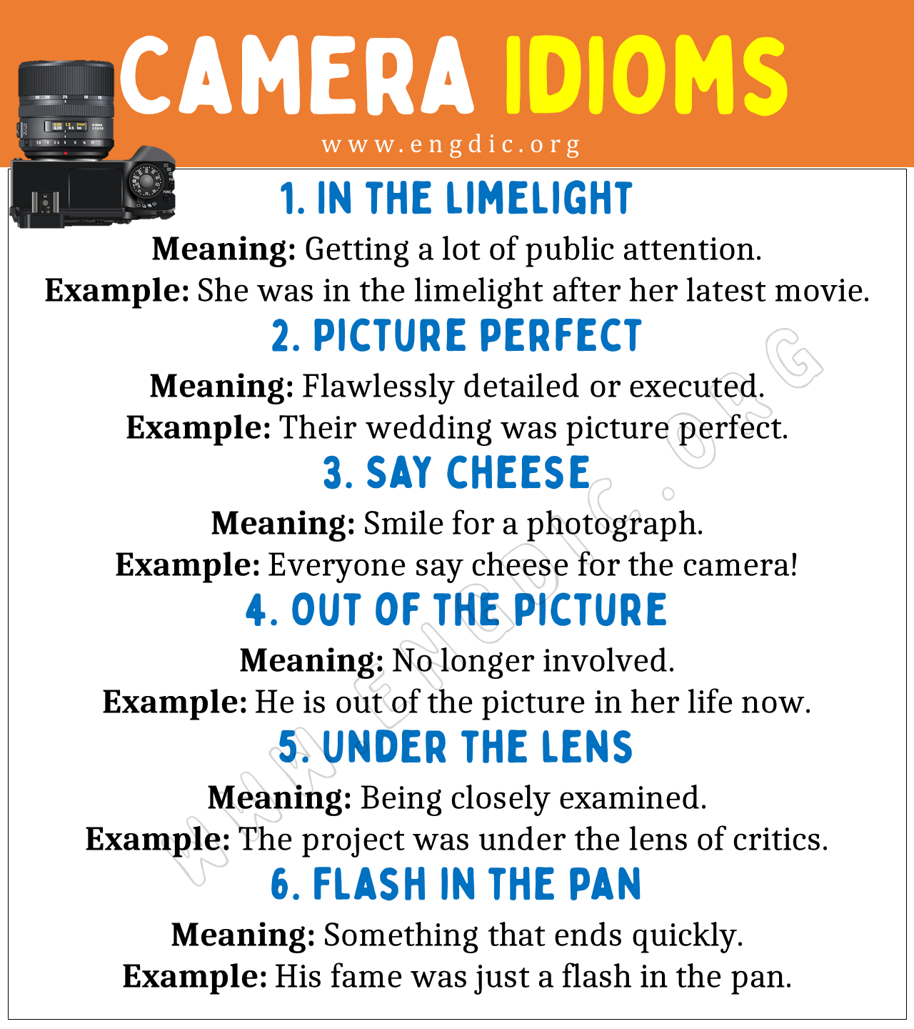 Camera Idioms