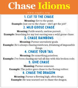 Chase Idioms (With Meaning and Examples) - EngDic