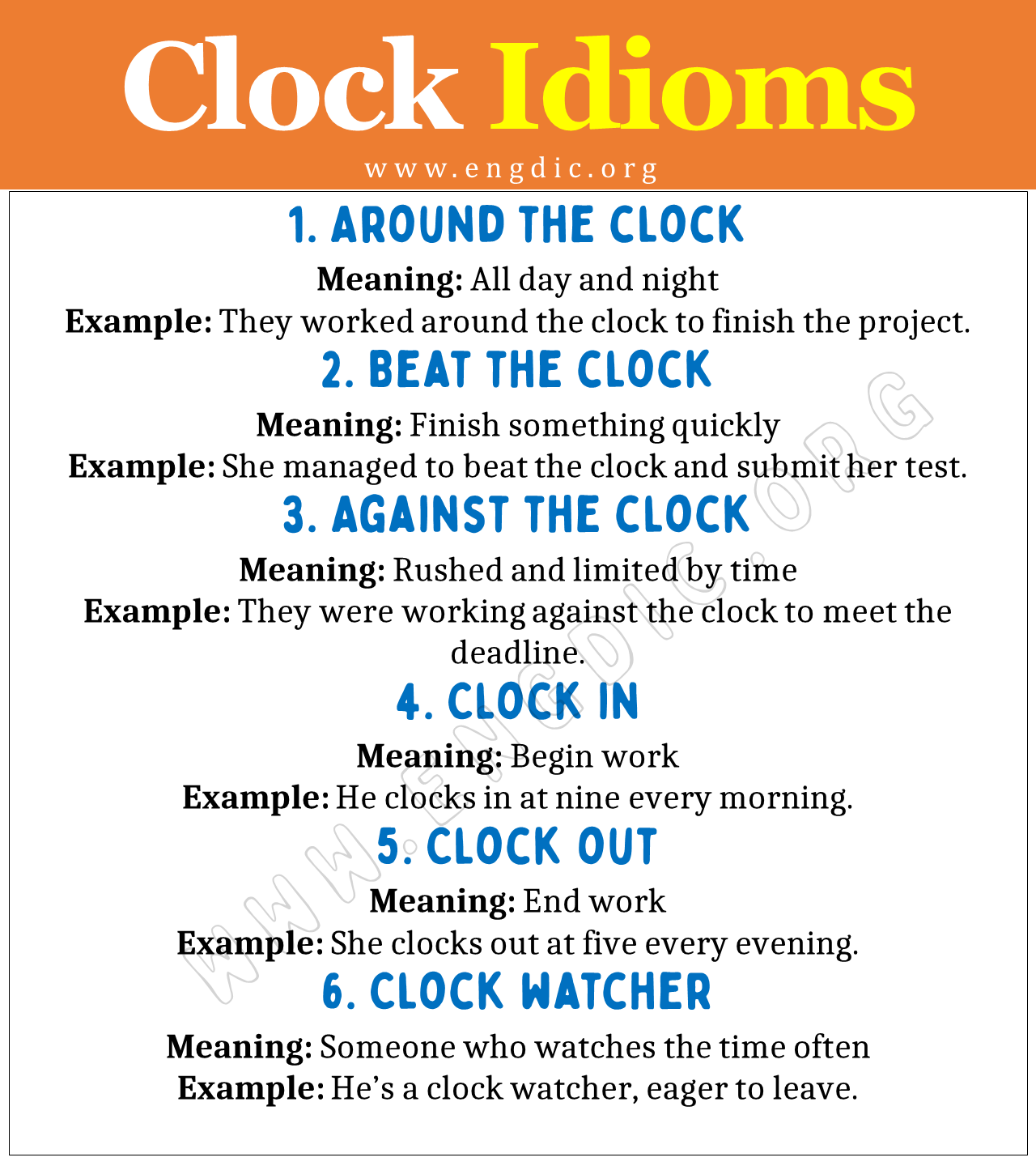 Clock Idioms