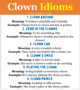 Idioms about Clown (With Meaning and Examples) - EngDic