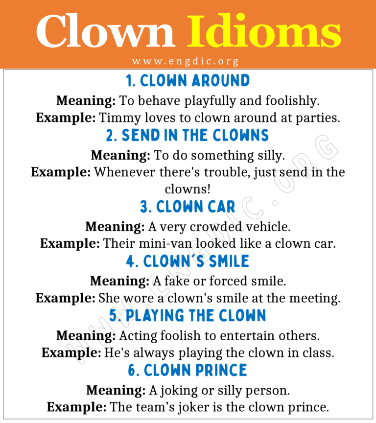 Idioms about Clown (With Meaning and Examples) EngDic
