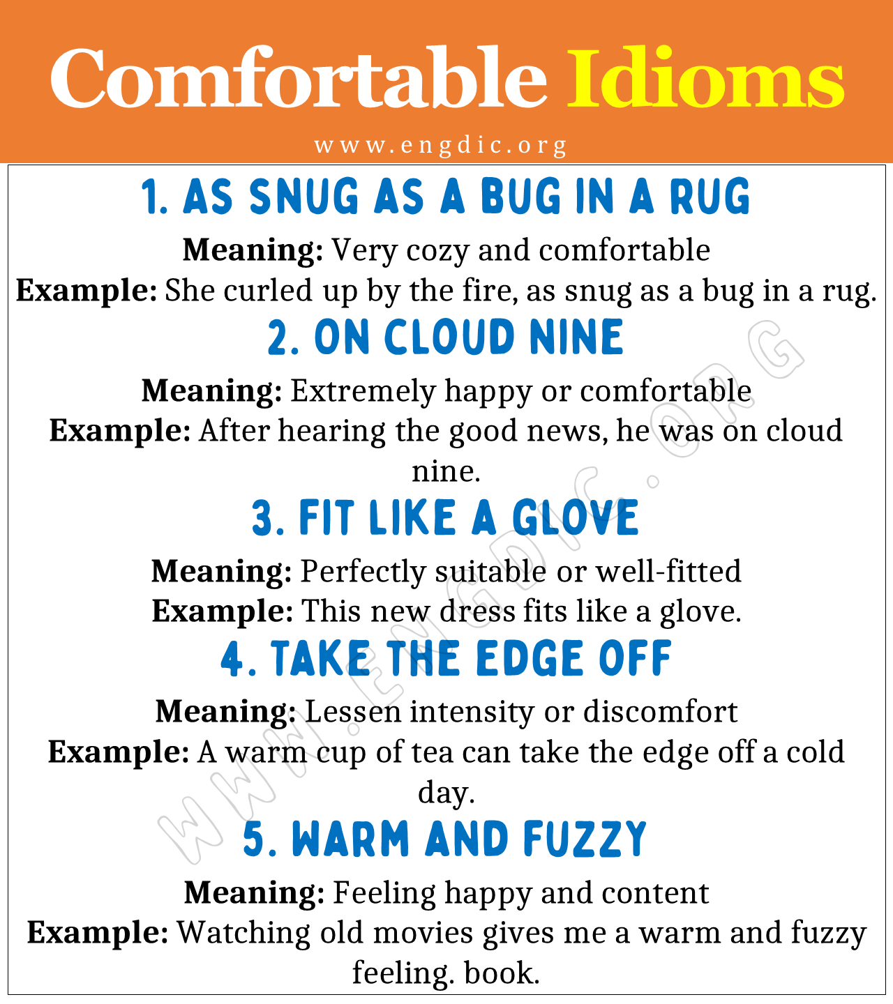 Comfortable Idioms