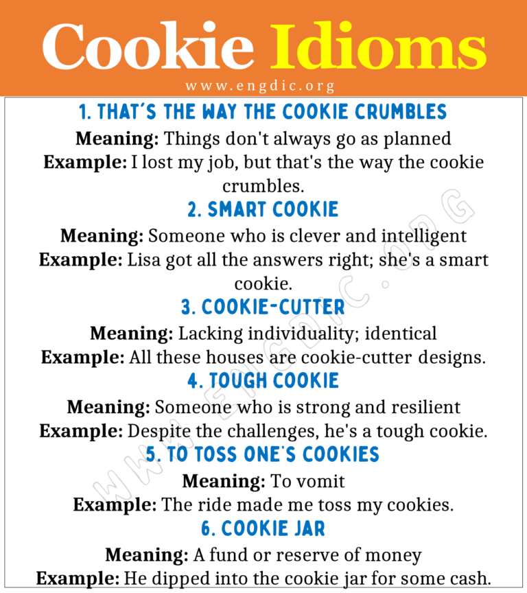 Idioms about Cookie (With Meaning and Examples) EngDic