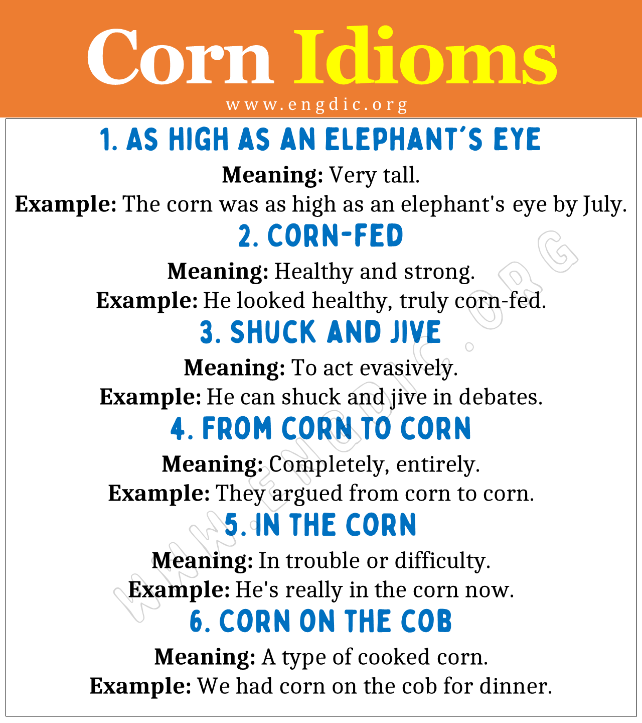 Corn Idioms