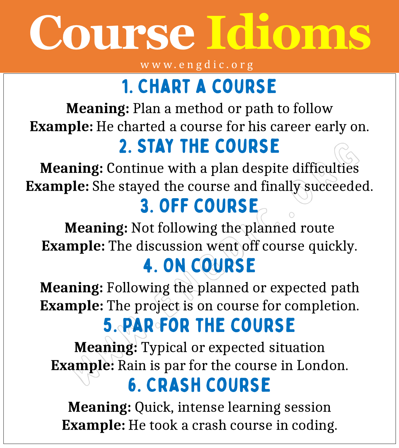 Course Idioms
