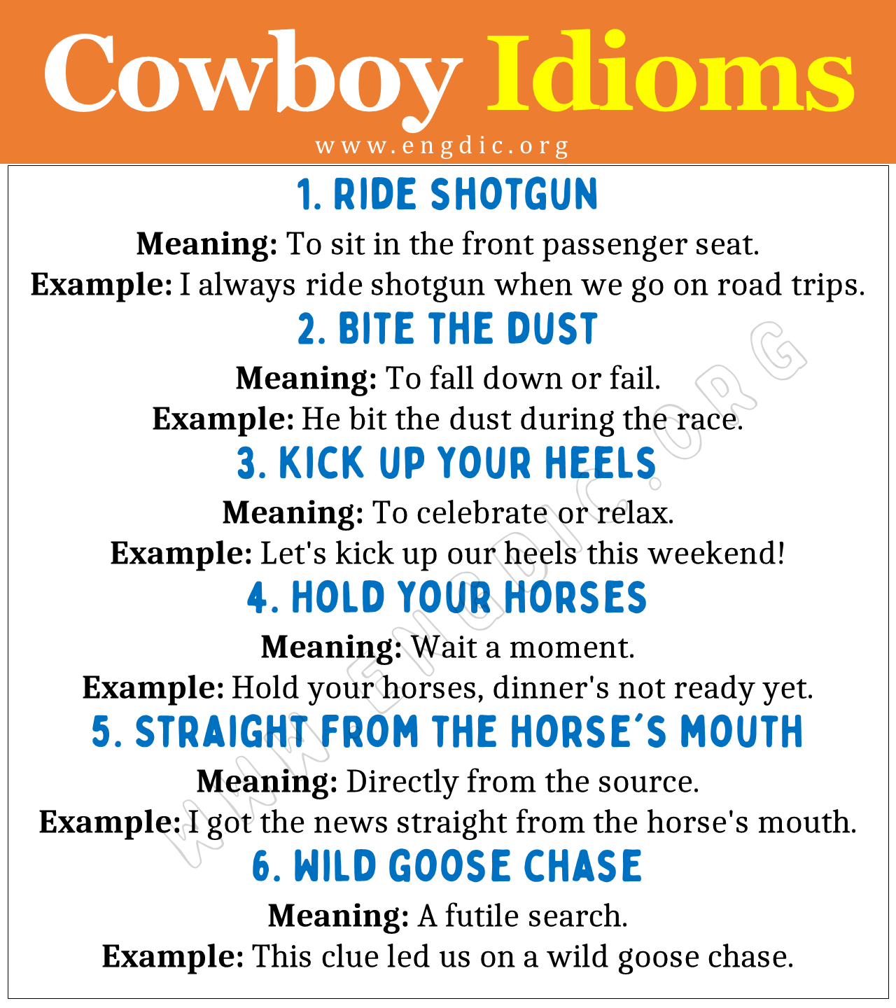 Cowboy Idioms