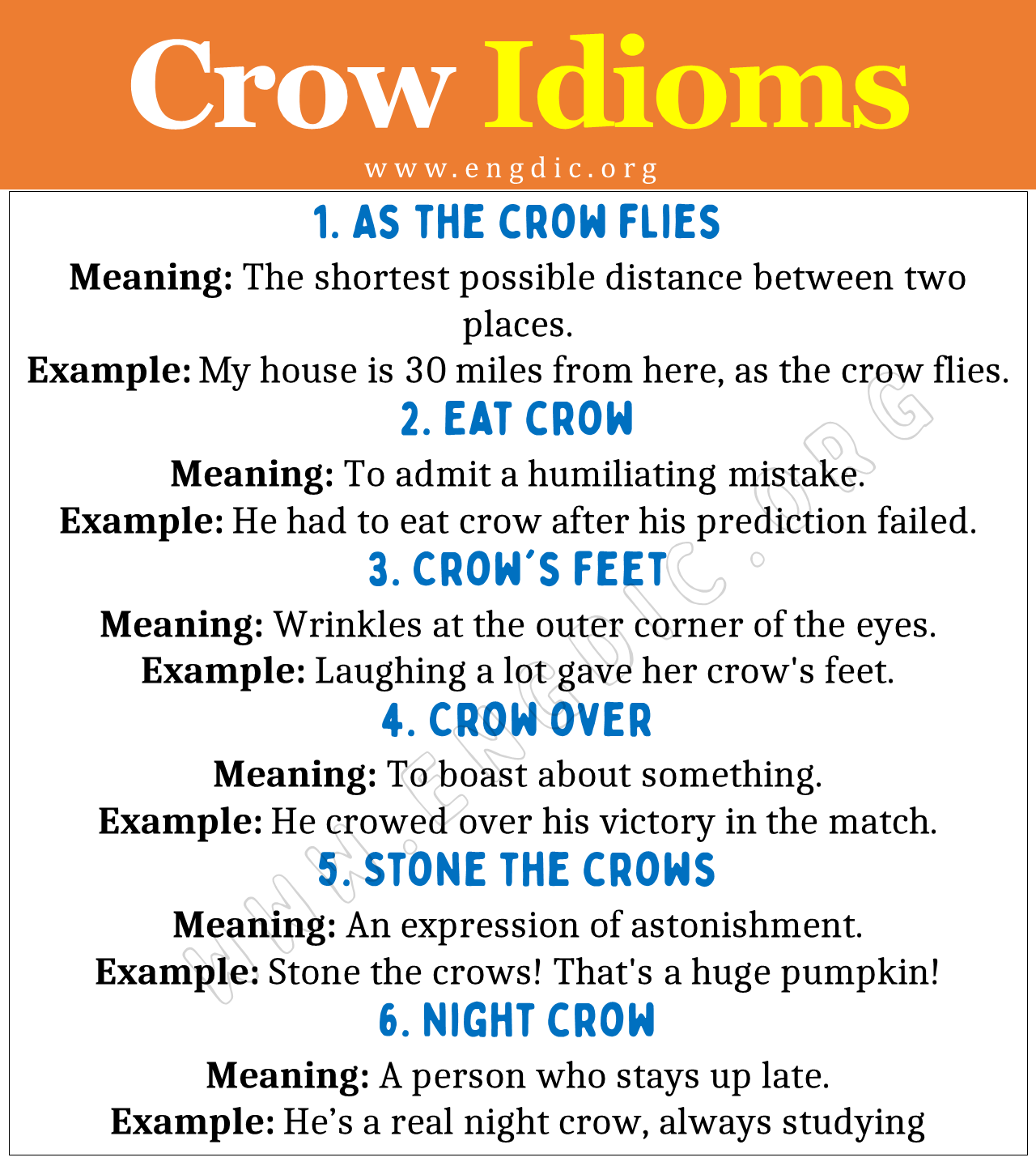 Crow Idioms