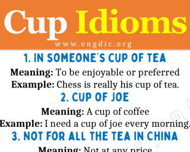 Cup Idioms (With Meaning and Examples)