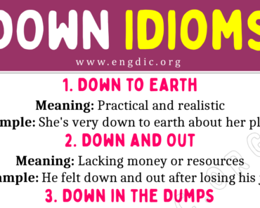 Down Idioms (With Meaning and Examples)