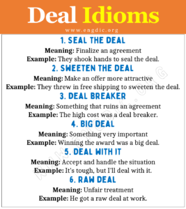 Idioms about Deal (With Meaning and Examples) - EngDic