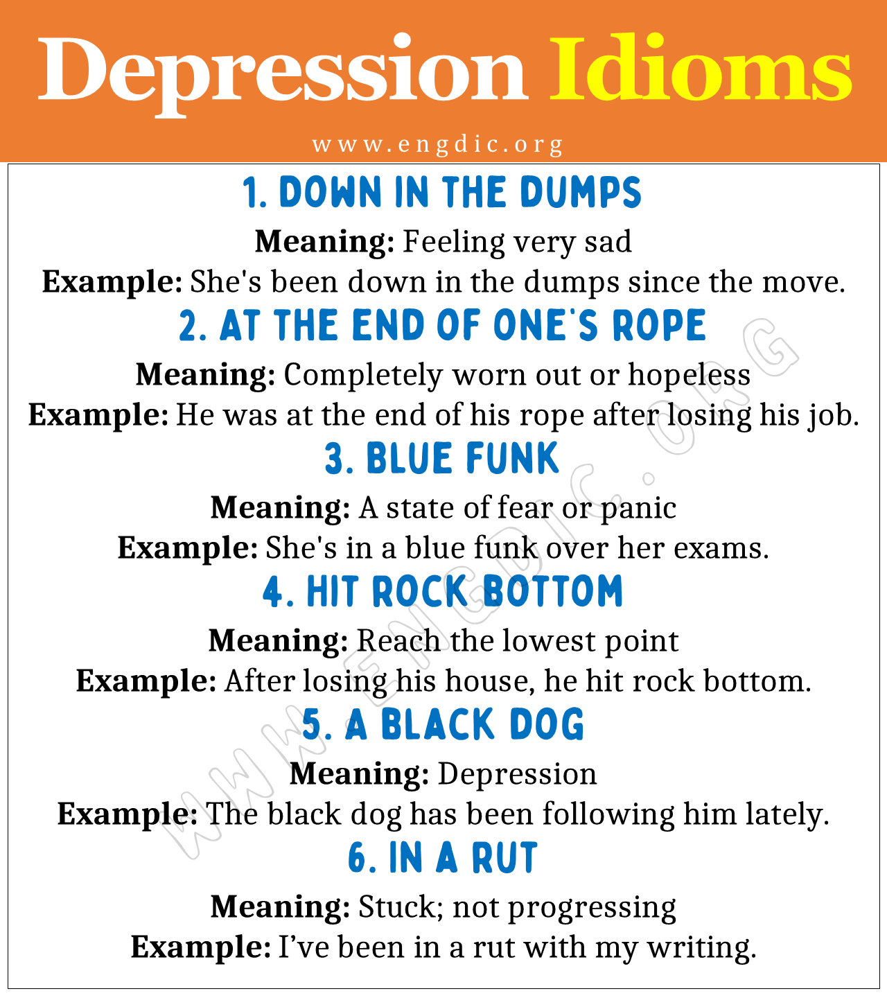 Depression Idioms