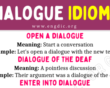 Dialogue Idioms (With Meaning and Examples)