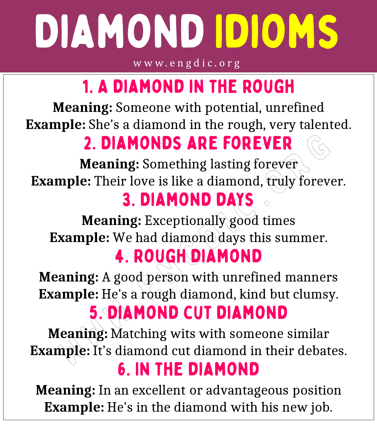 Diamond Idioms