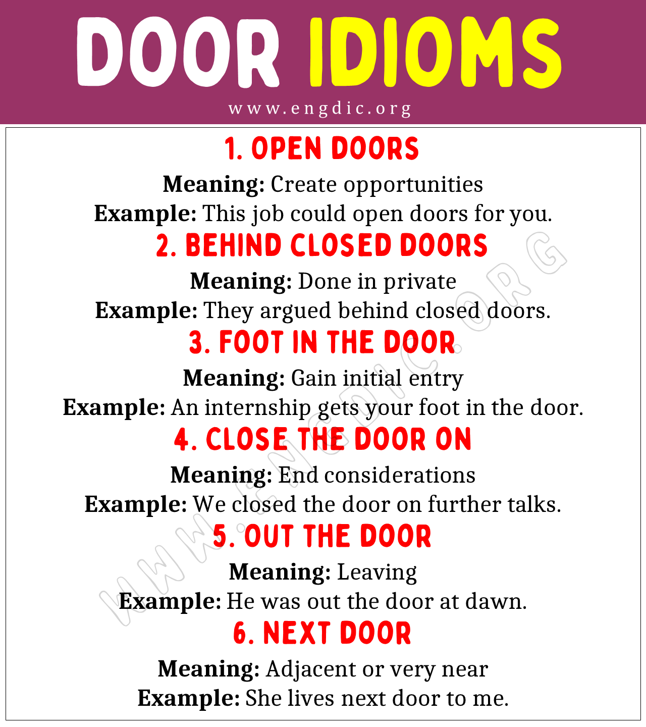 Door Idioms