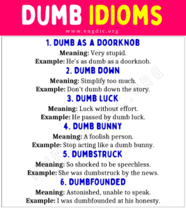 Dumb Idioms (With Meaning and Examples) - EngDic