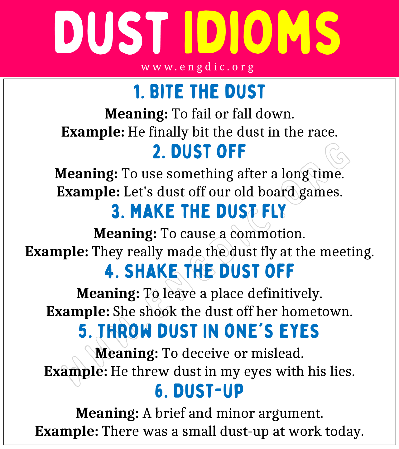 Dust Idioms