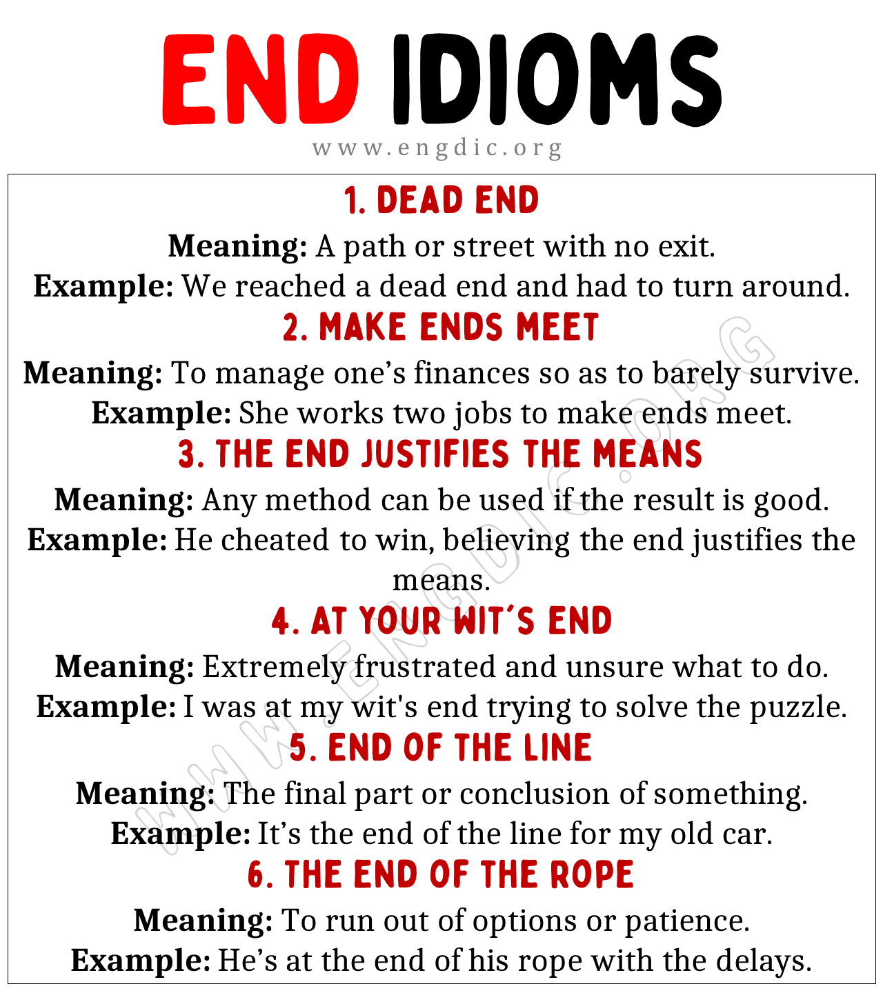 End Idioms