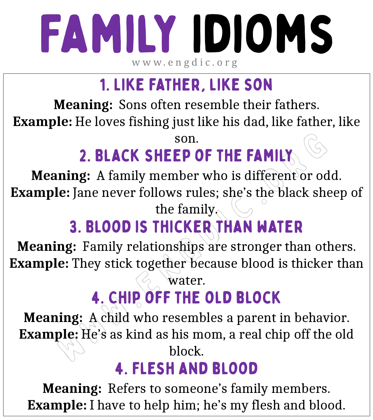 Family Idioms