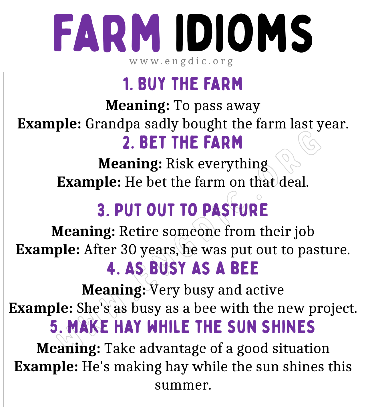 Farm Idioms 1