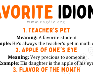 Favorite Idioms (With Meaning and Examples)