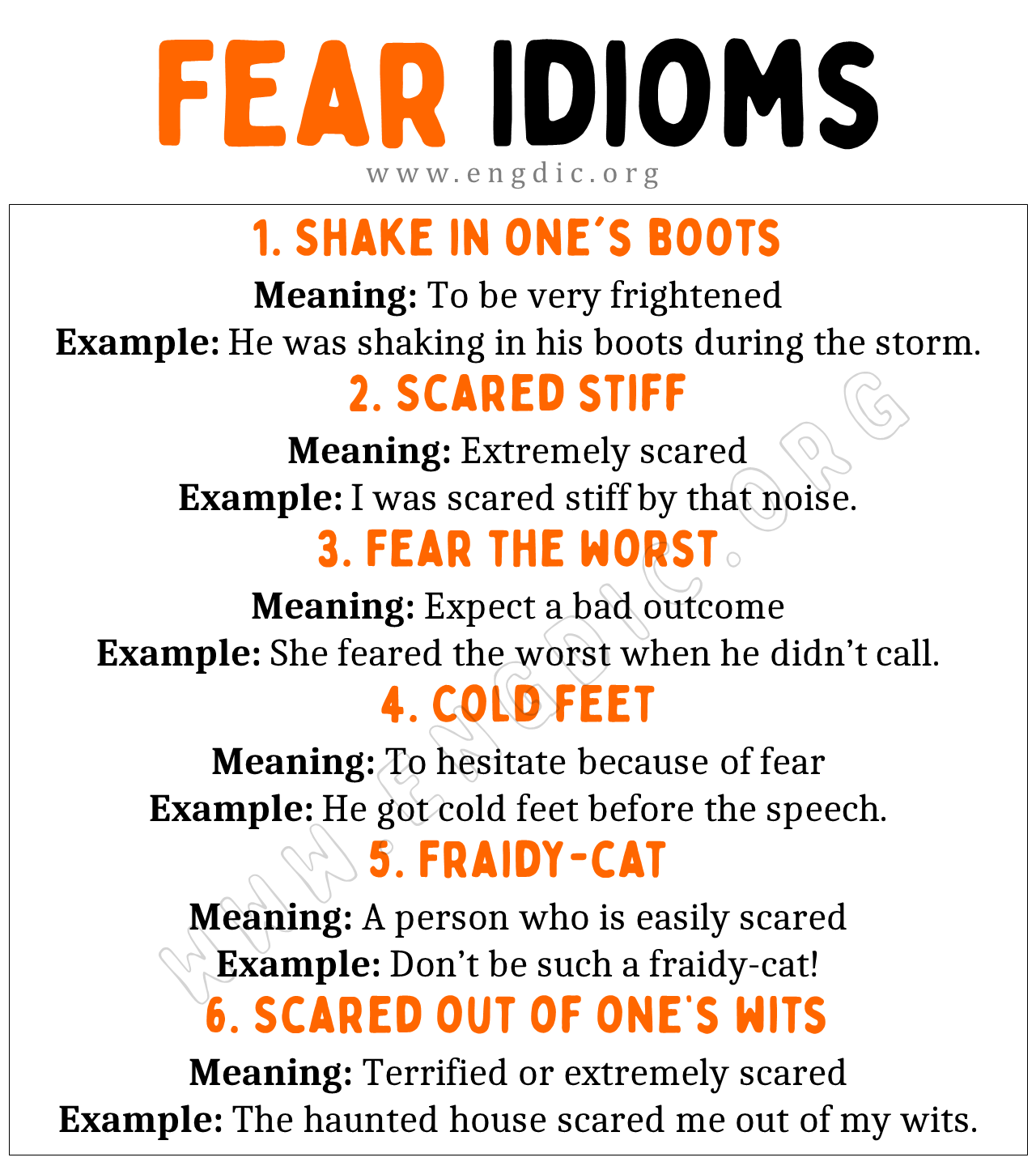 Fear Idioms