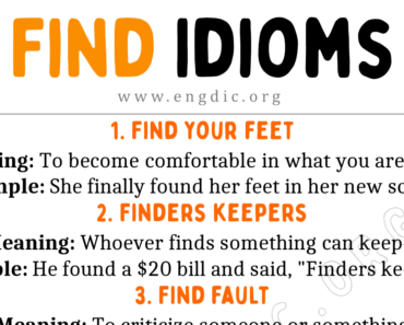 Find Idioms (With Meaning and Examples)