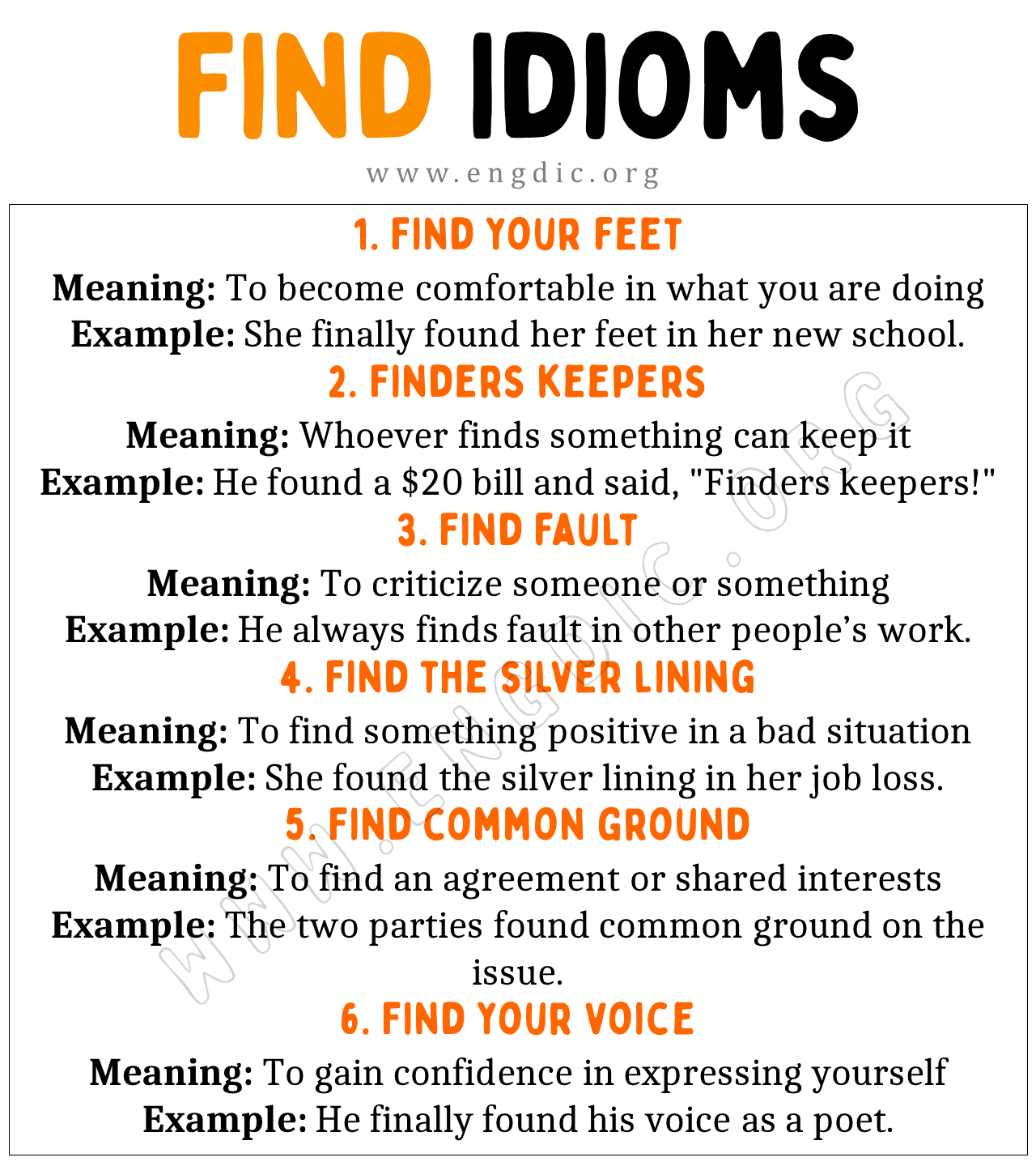 Find Idioms