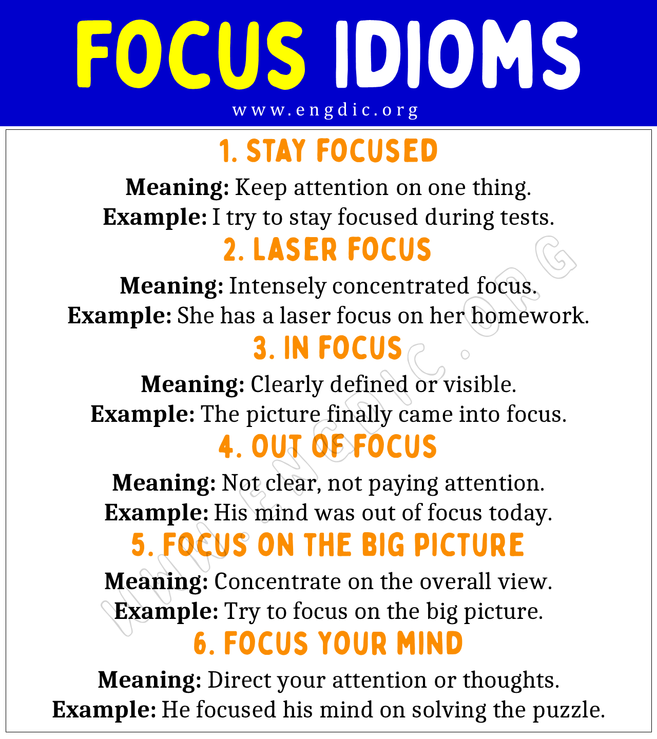 Focus Idioms