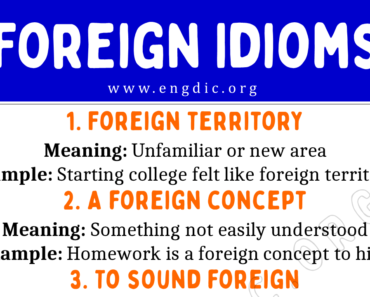 Foreign Idioms (With Meaning and Examples)